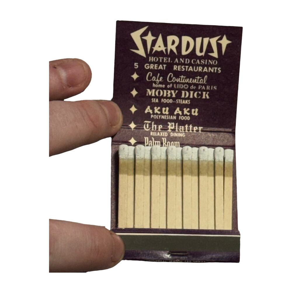Stardust Hotel Casino Vegas Vintage Matchbook 1960s Showgirl Lido de Paris - Picture 3 of 6